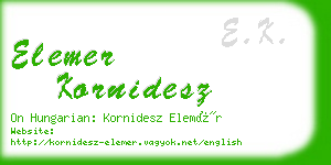 elemer kornidesz business card